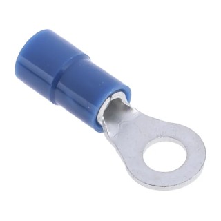 RS PRO Vinyl Insulated Ring Terminal M4 Stud Size, Suitable for 16 AWG to 14 AWG Wire Size, Blue, Copper Contact 613-9508