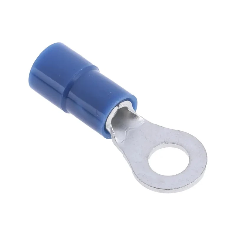 RS PRO Vinyl Insulated Ring Terminal M4 Stud Size, Suitable for 16 AWG to 14 AWG Wire Size, Blue, Copper Contact 613-9508