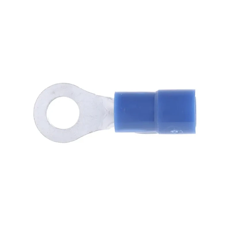 RS PRO Vinyl Insulated Ring Terminal M4 Stud Size, Suitable for 16 AWG to 14 AWG Wire Size, Blue, Copper Contact 613-9508