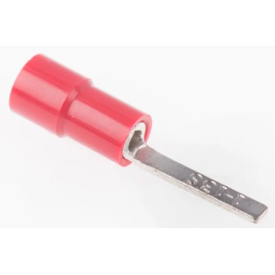 RS PRO Insulated Crimp Blade Terminal 13 mm Blade Length 22 AWG to 16 AWG Red 613-9700