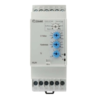 Crouzet Monitoring Relay, 1 Phase, 15/600 V Monitor Range, DPDT Contact Configuration, DIN Rail Mount, 24V AC, 240V 84872130
