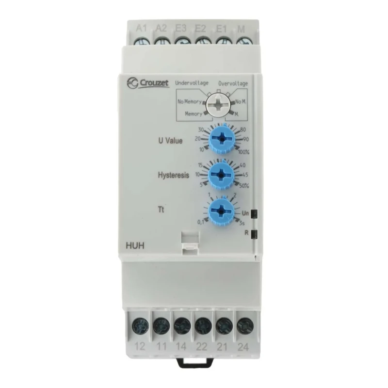 Crouzet Monitoring Relay, 1 Phase, 15/600 V Monitor Range, DPDT Contact Configuration, DIN Rail Mount, 24V AC, 240V 84872130
