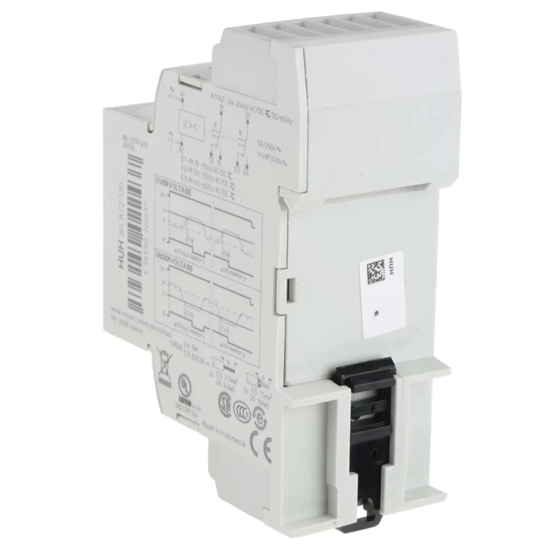Crouzet Monitoring Relay, 1 Phase, 15/600 V Monitor Range, DPDT Contact Configuration, DIN Rail Mount, 24V AC, 240V 84872130