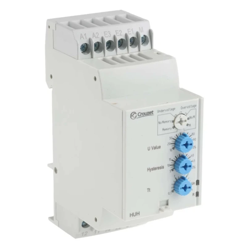 Crouzet Monitoring Relay, 1 Phase, 15/600 V Monitor Range, DPDT Contact Configuration, DIN Rail Mount, 24V AC, 240V 84872130