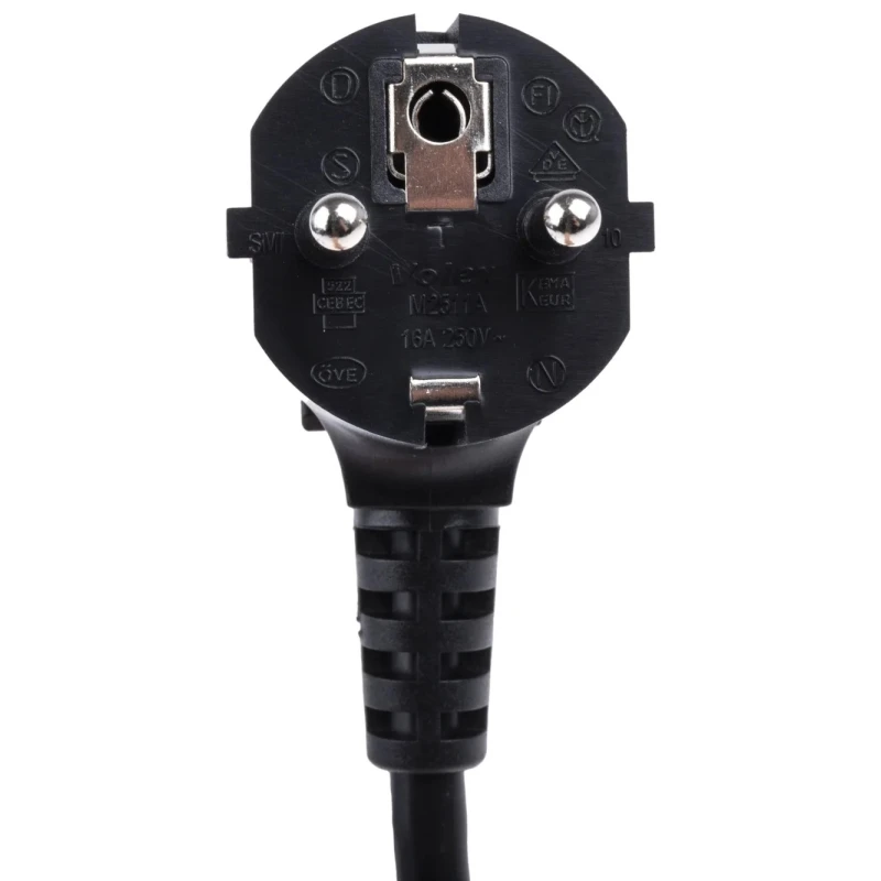 RS PRO Straight to CEE 7/7 Power Cord 10 m Black PVC Jacket 250V 10A Cable 615-1160