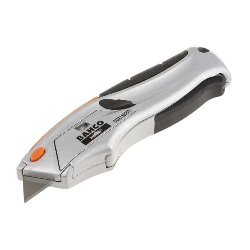 Bahco Safety Knife with Straight Quick Change Retractable Blade, 6 Blades SQZ150003