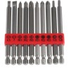 RS PRO Screwdriver Bit Set Phillips Pozidriv Slotted Torx Driver Bits 100mm 10 Pieces 615-9186