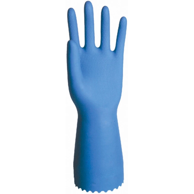 Polyco Healthline Optima Blue Latex Work Gloves Size 9.5 Chemical Resistant Medium Weight 24 Gloves 426
