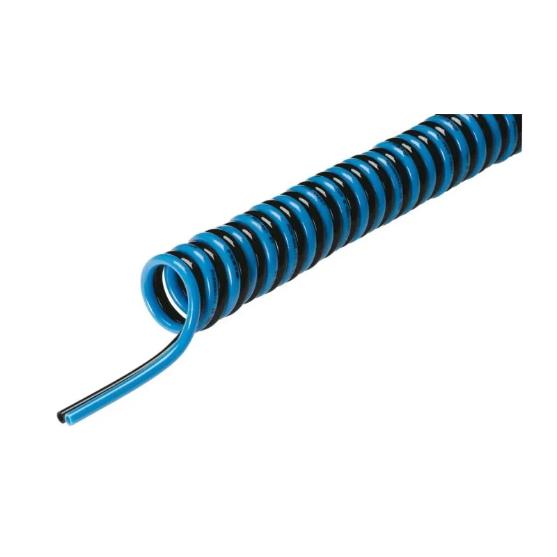 Festo Polyurethane Recoil Hose 8 mm OD, 5.7 mm ID, 1 m Length, Black and Blue, 60 °C Max Operating PUN-8X1,25-S-1-DUO-BS