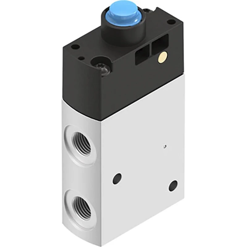 Festo Pneumatic Manual Control Valve VMEF Series, Plunger Control, G 1/8 Port, 3/2 Way, 10 bar, Aluminium VMEF-STC-M32-M-G18