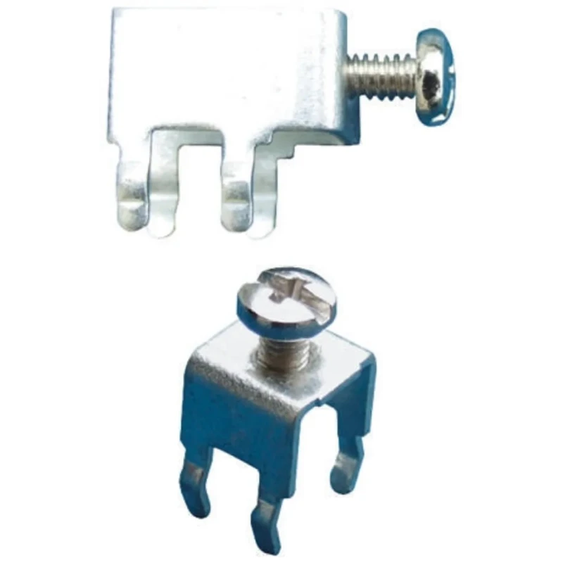 Keystone Brass Right Angle Screw Terminal 15A, 5mm Pitch, 4 Legs, Tin Plated Body 7689