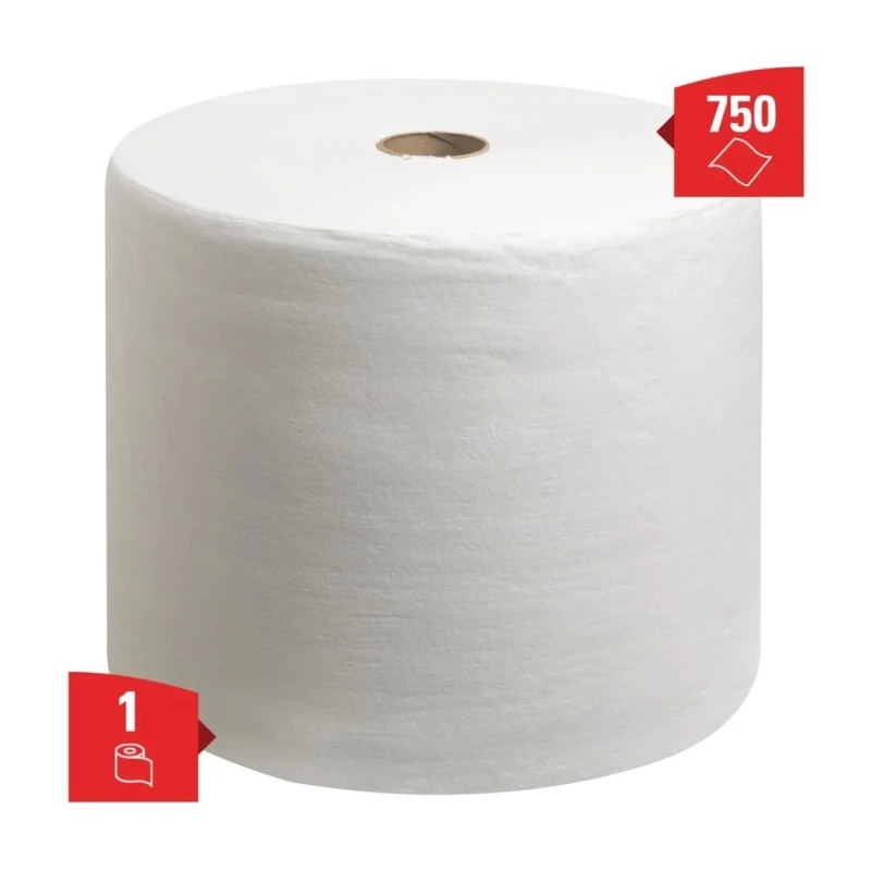 WYPALL 1 Ply Roll Paper Hand Towels 750 Sheets, L40+ Power Clean Series 7452