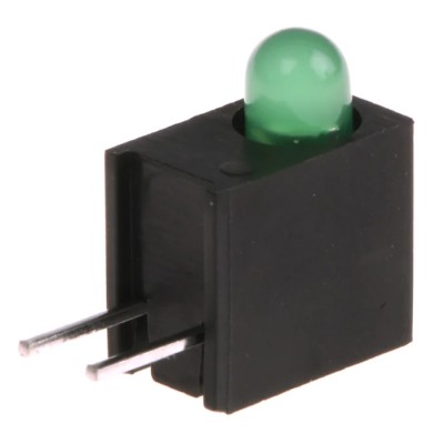 Kingbright Green Right Angle PCB LED Indicator 3 mm (T-1) 2.5 V 30mA Luminous Intensity 20mcd L-710A8EW/1GD