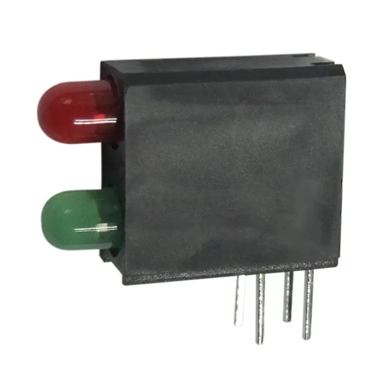 Kingbright Green, Red Right Angle PCB LED Indicator 3 mm (T-1), 2 LEDs 2.5 V Multicolour L-710A8GE/1I1GD-RV
