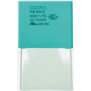 KEMET PHE850 Film Capacitor Y2, ±20 %, 3.3 nF 1.25 kV dc 300V ac Through Hole PHE850