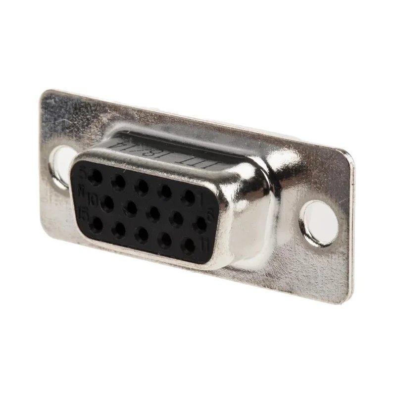 ITT Cannon Panel Mount D-Sub Connector Female 15 Way Straight 2.29 mm Pitch Steel Housing Solder Termination ZDEA-15S