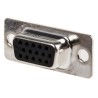 ITT Cannon Panel Mount D-Sub Connector Female 15 Way Straight 2.29 mm Pitch Steel Housing Solder Termination ZDEA-15S