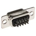 ITT Cannon Panel Mount D-Sub Connector Female 15 Way Straight 2.29 mm Pitch Steel Housing Solder Termination ZDEA-15S