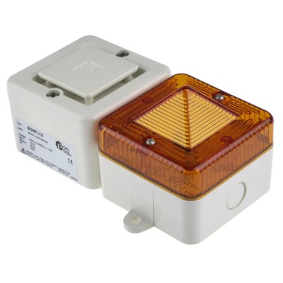 e2s SONFL1X Series Amber Sounder-Beacon Combination IP66 230V AC 100 dB Electronic SONFL1XAC230W/A