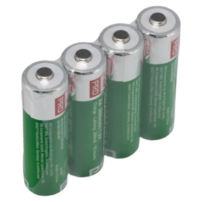 RS PRO Rechargeable AA Nickel Metal Hydride Battery 2.6 Ah 1.2 V Pack of 4 617-0773