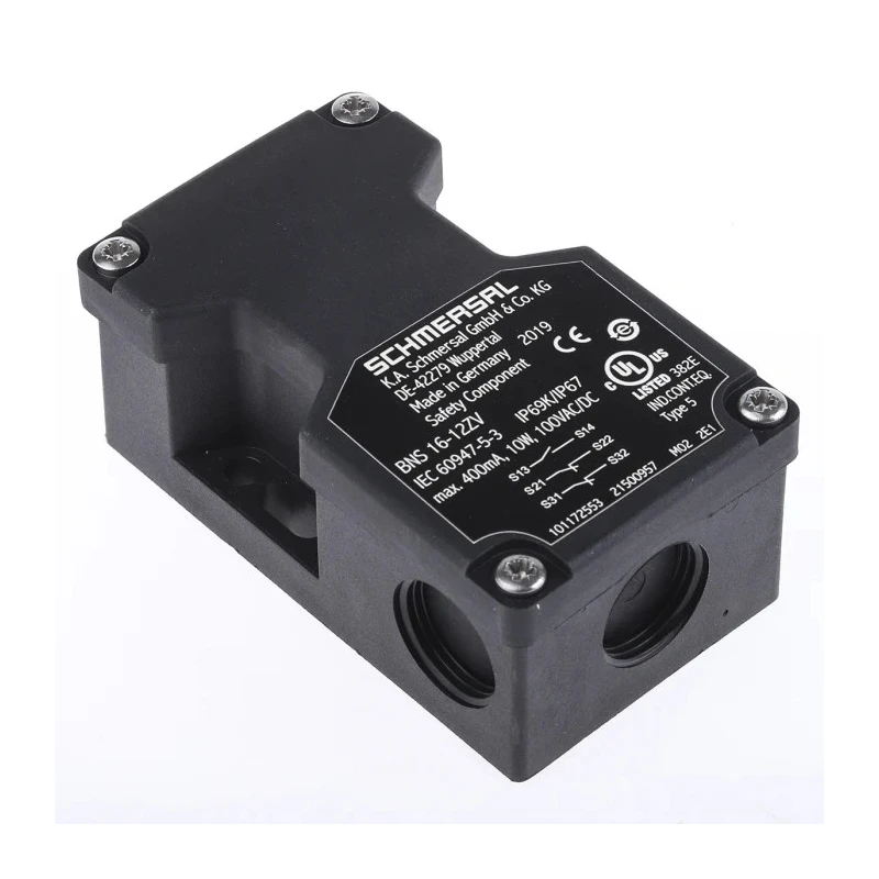 Schmersal Magnetic Safety Switch, Plastic Housing, 100V AC/DC, 2 NO NC Contacts, M20 Connector, IP67, BNS16 12ZV