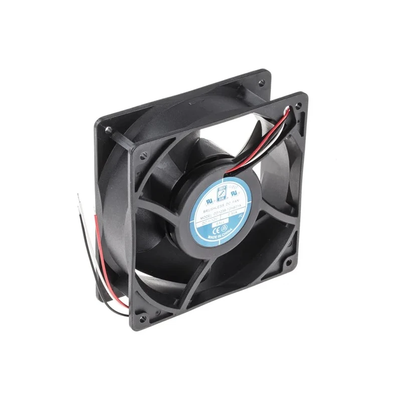 RS PRO OD1238 Series DC Ball Bearing Axial Fan 12V dc 6W 500mA 178.4 m³/h 120mm x 120mm x 38.5mm OD1238