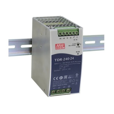 MEAN WELL TDR Switched Mode DIN Rail Power Supply AC/DC Input 340-780 V 240W 48V DC 5A Output TDR-240-48