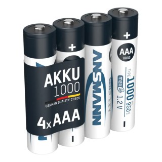 Ansmann Rechargeable Nickel Metal Hydride AAA Battery 1 Ah Capacity 1.2 V Voltage 5030882