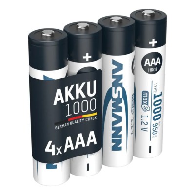 Ansmann Rechargeable Nickel Metal Hydride AAA Battery 1 Ah Capacity 1.2 V Voltage 5030882
