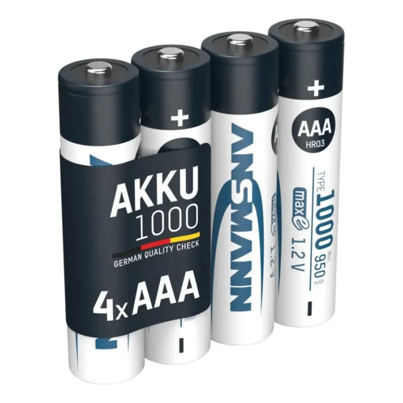 Ansmann Rechargeable Nickel Metal Hydride AAA Battery 1 Ah Capacity 1.2 V Voltage 5030882