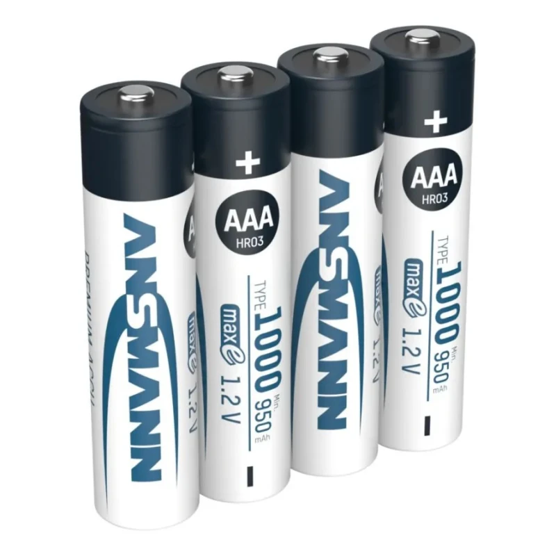 Ansmann Rechargeable Nickel Metal Hydride AAA Battery 1 Ah Capacity 1.2 V Voltage 5030882