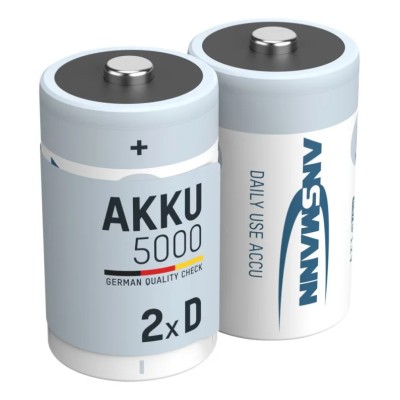 Ansmann NiMH Rechargeable D Battery 1.2V 5Ah 32.8mm Diameter IEC Standard Terminal 5030922