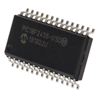 Microchip 8-bit PIC18F2455 Microcontroller, 48 MHz, 24kB FLASH, 28-Pin SOIC PIC18F2455-I/SO
