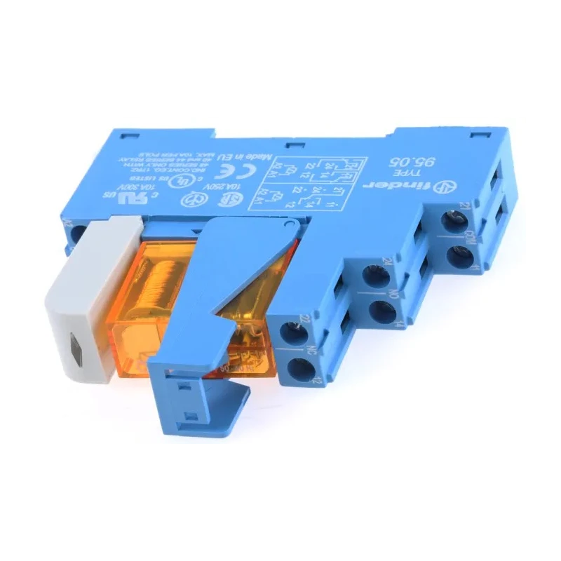 Finder 48 Series Interface Relay, DIN Rail Mount, 24V AC Coil Voltage, DPDT Contact Configuration, 8A 48.52.8.024.0060SPA