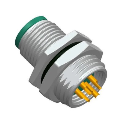 Amphenol Industrial Circular Connector 4 Contacts Panel Mount M12 Plug Male IP68 IP69K SH8001