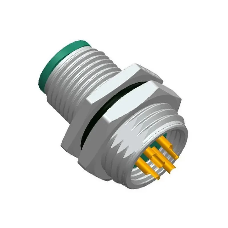 Amphenol Industrial Circular Connector 4 Contacts Panel Mount M12 Plug Male IP68 IP69K SH8001