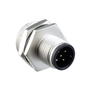 Amphenol Industrial Circular Connector Panel Mount Plug Male 5 Contacts M12 Connector IP68 IP69K 60V 4A M M12A-05PMMS-SH8002