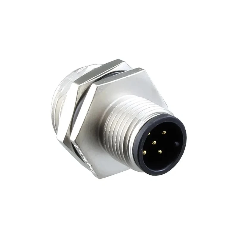 Amphenol Industrial Circular Connector Panel Mount Plug Male 5 Contacts M12 Connector IP68 IP69K 60V 4A M M12A-05PMMS-SH8002