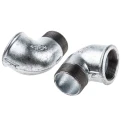 Georg Fischer Galvanised Malleable Iron Fitting 90° Elbow Male 2 in to Female 2 in 770092209