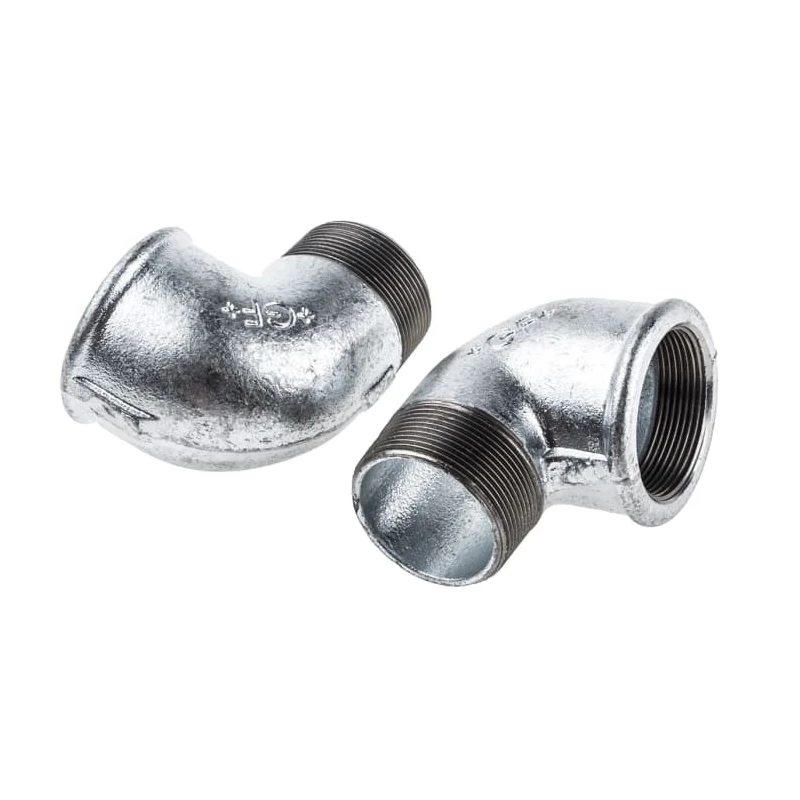 Georg Fischer Galvanised Malleable Iron Fitting 90° Elbow Male 2 in to Female 2 in 770092209