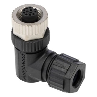 Amphenol Industrial Circular Connector Cable Mount Socket Female, M12 Size, 12 Contacts, IP67, 30V, 1.5A, Gold Plated SR7001