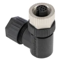 Amphenol Industrial Circular Connector Cable Mount Socket Female, M12 Size, 12 Contacts, IP67, 30V, 1.5A, Gold Plated SR7001