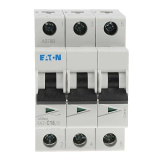 Siemens xEffect 3-Pole Miniature Circuit Breaker 16A Type C 400V AC 10kA Breaking Capacity 278873 FAZ-C16/3