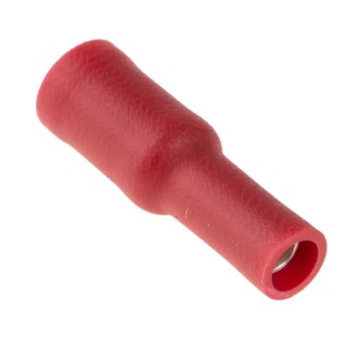 RS PRO Insulated Red Crimp Bullet Connector 22 AWG to 16 AWG, 4 mm Bullet Diameter Female 624-1241