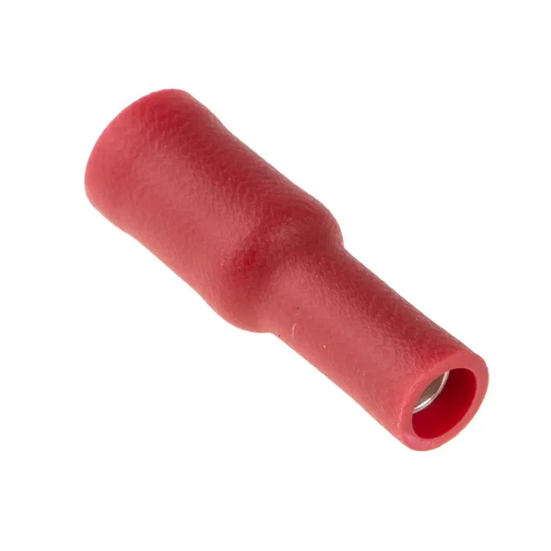 RS PRO Insulated Red Crimp Bullet Connector 22 AWG to 16 AWG, 4 mm Bullet Diameter Female 624-1241