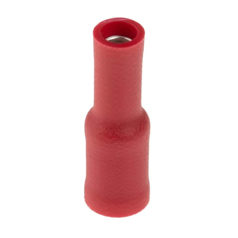 RS PRO Insulated Red Crimp Bullet Connector 22 AWG to 16 AWG, 4 mm Bullet Diameter Female 624-1241