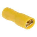 RS PRO Yellow Insulated Female Spade Connector Crimp 6.35 x 0.8 mm Tab Size 12 AWG to 10 AWG 624-1190