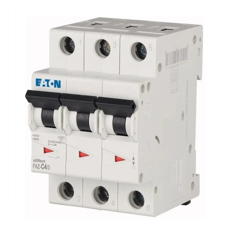 Eaton Miniature Circuit Breaker 3 Poles 4A C Curve 400V ac 60V dc 10kA Breaking Capacity 278865 FAZ-C4/3