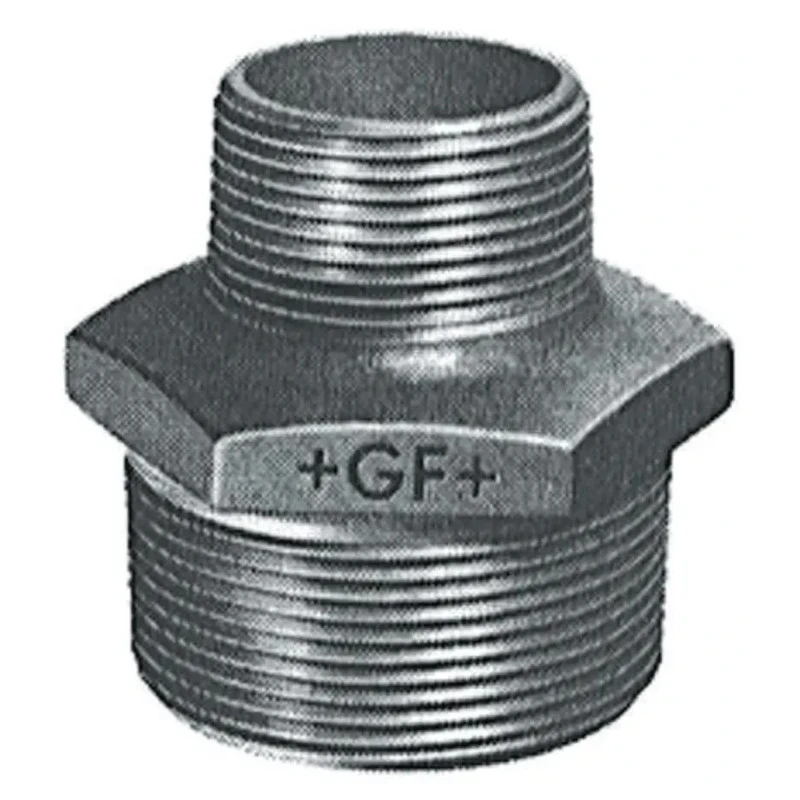 Georg Fischer Black Malleable Iron Fitting Nipple Male BSPT 1 in to Male British Standard Parallel Pipe 770245123