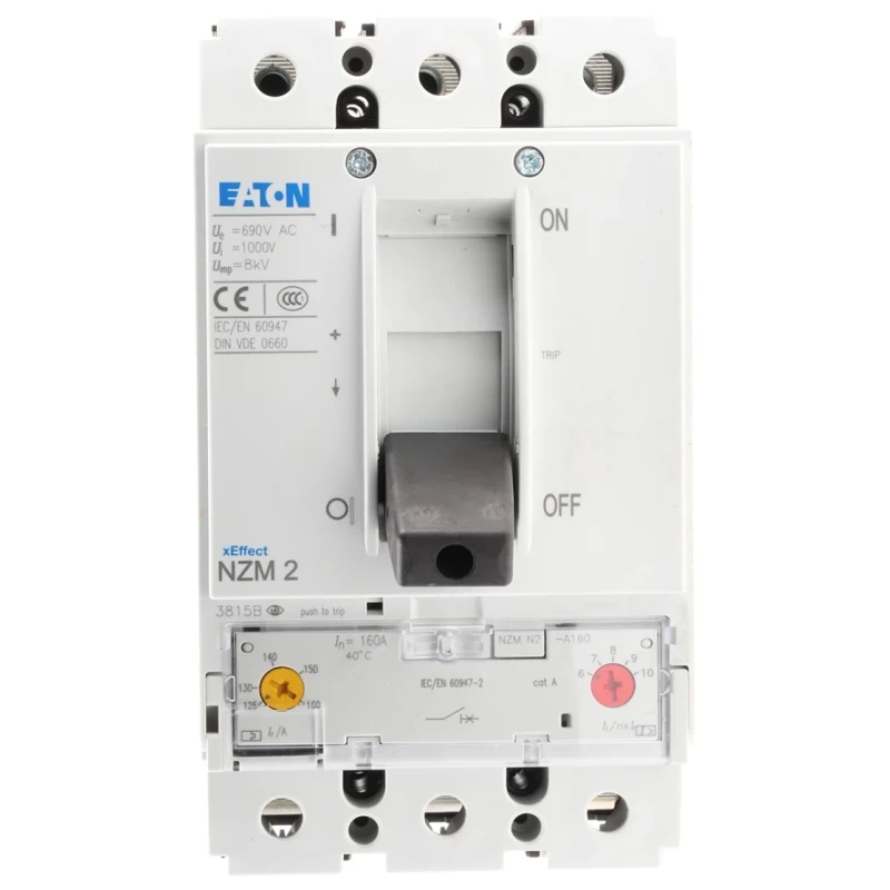 Eaton xEnergy Molded Case Circuit Breaker 3-Pole 160A Breaking Capacity 50 kA Fixed Mounting 259092 NZMN2-A160